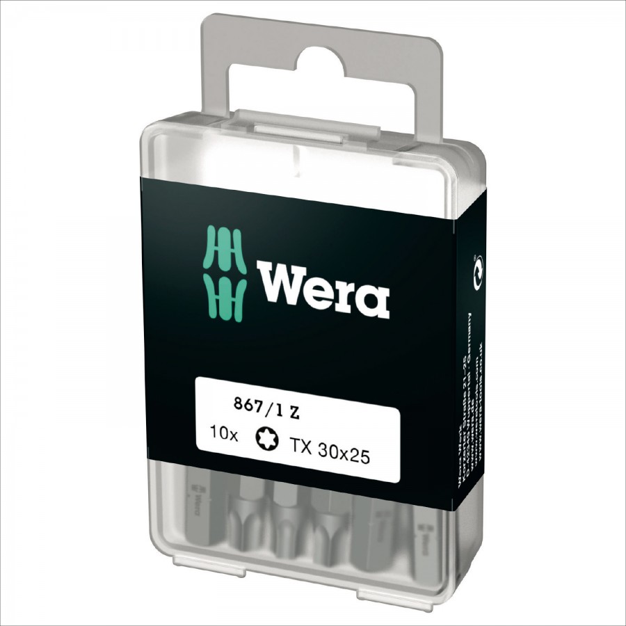 JUEGO DE PUNTAS TORX® 30 X 25 MM 867/1 (10 PIEZAS)